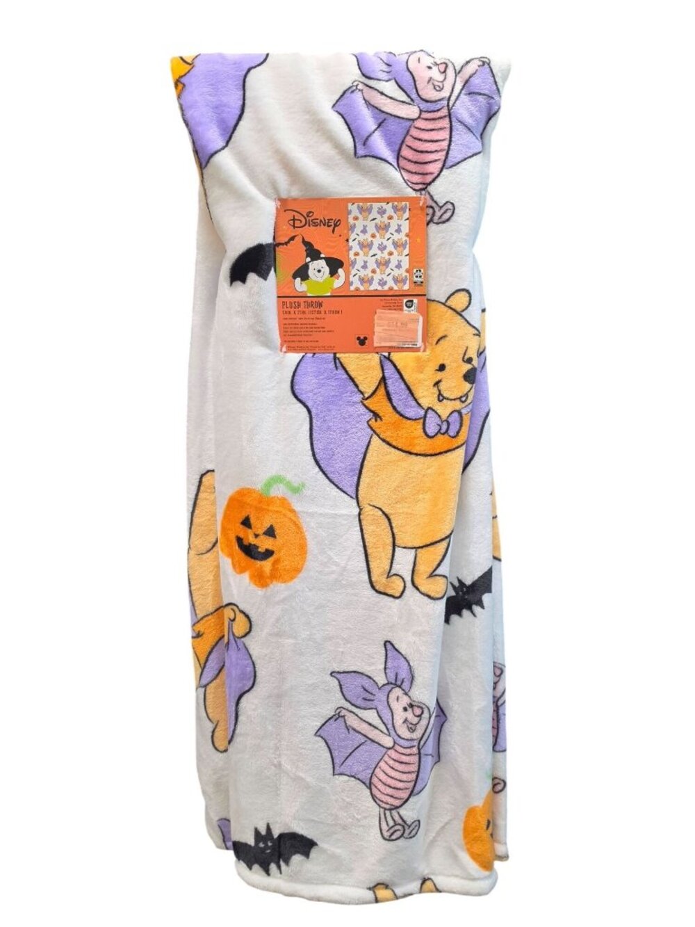 Disney Winnie the Pooh and Piglet Halloween Plush Throw Blanket